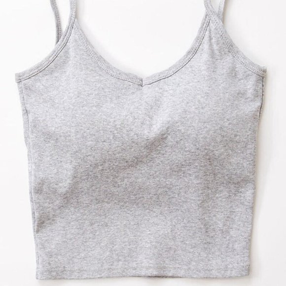 Heather Gray Cropped Cami - Picture 1 of 4